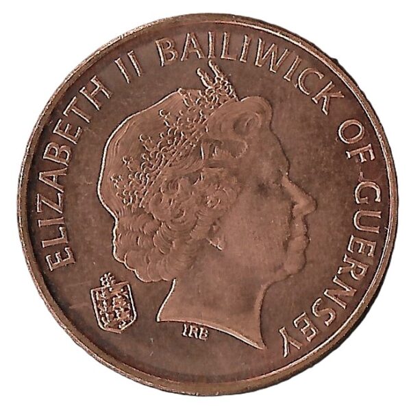 United Kingdom. Guernsey. 2007. 2 Pence - Elizabeth II 4th portrait. Copper-plated steel. AU. 7.18g. KM96. C070. RI.8