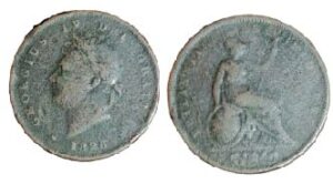 United Kingdom. 1 Penny - George IV 2nd issue. Copper. VG. 17.16g. KM693. C038. RI.16