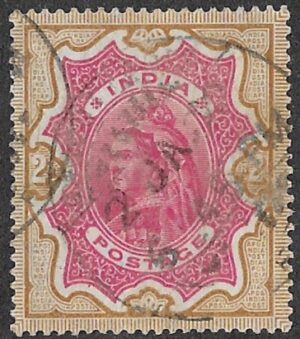 India. 1895 Queen Victoria, 1819-1901. 2R. Cancelled