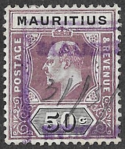 Mauritius. 1910. King Edward VII. 50p. Cancelled. Sc.147