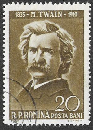 Romania. 1960 Personalities. Mark Twain. 20B. Cancelled. Mi1891