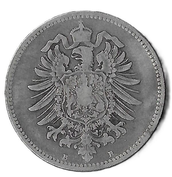 Germany. 1875. 1 Mark - Wilhelm I type 1 - large shield / small eagle. Silver (.900). F. 5.39g. KM7. C189. RI.6