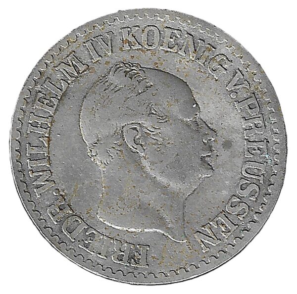 Prussia. 1854. 1 Silbergroschen - Frederick William IV. Silver (.222). VF. 2.13g. KM462. C198. RI.19