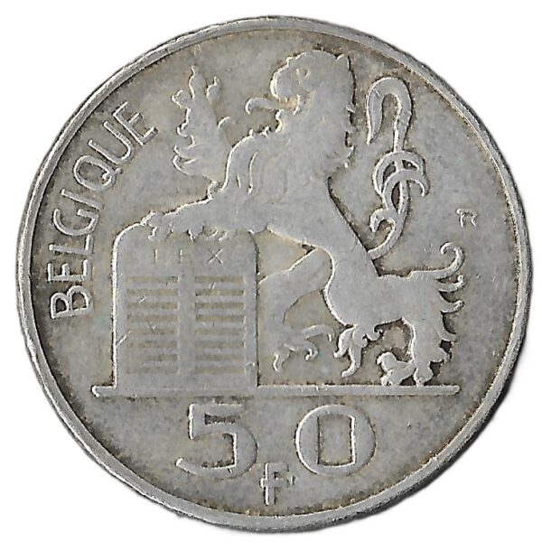 Belgium. 1951. 50 Francs Dutch text. Silver (.835). F. 12.46g. KM137. C217. RI.11