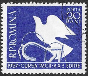 Romania. 1957 International Bicycle Peace Race. 20B. Cancelled. Mi1643