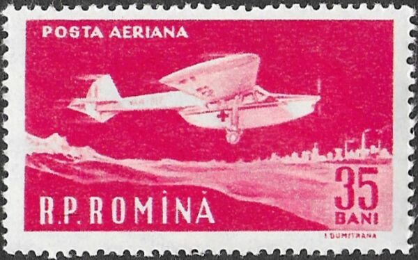 Romania. 1960 Airmail. The 50th Anniversary of the First Flight of Aurel Vlaicu(1882-1913). 35B. MNH. Mi1863