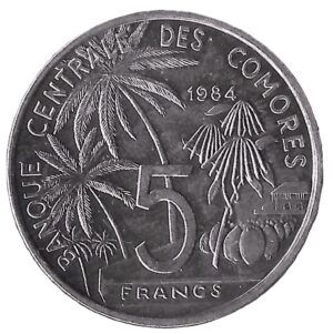 Comoro Islands. 1984. 5 Francs World Fisheries Conference. Aluminium. Unc. 3.81g. KM15. C215. RI.11