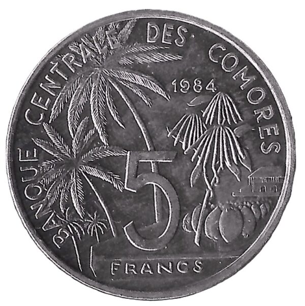 Comoro Islands. 1984. 5 Francs World Fisheries Conference. Aluminium. Unc. 3.81g. KM15. C215. RI.11