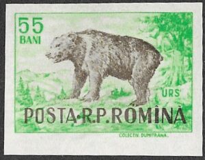 Romania. 1956 Game Animals, Imperforated. 55B. MNH. Mi1618