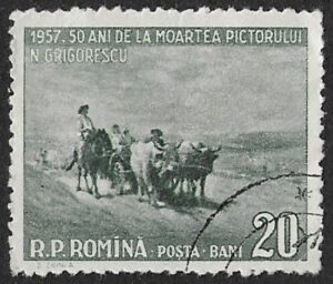 Romania. 1957 The 50th Anniversary of the Death of Nicolae Grigorescu, 1838-1907. 20B. Cancelled. Mi1655