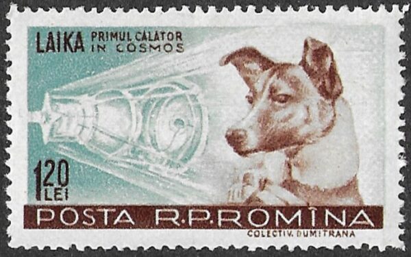 Romania. 1957 Space - Laika. 1.20L. MNH. Mi1684