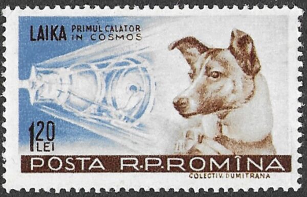 Romania. 1957 Space - Laika. 1.20L. MNH. Mi1685