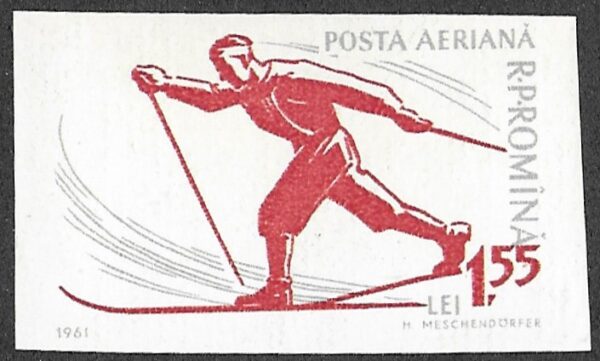 Romania. 1961 Winter Sports - Imperforated. 1.55L. MNH. Mi1971