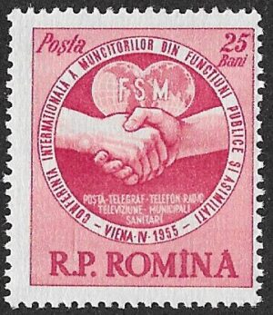 Romania. 1955 International Conference of Universal Trade Unions. 25B. MNH. Cat Mi1510