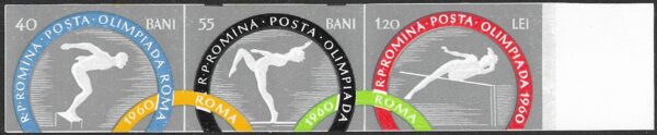 Romania. 1960 Olympic Games - Rome, Italy. Imperforated. B. MNH. Mi1853-1855