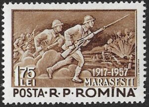 Romania. 1957 The 40th Anniversary of the Battle of Marasesti. 1.75L. MNH. Mi1664