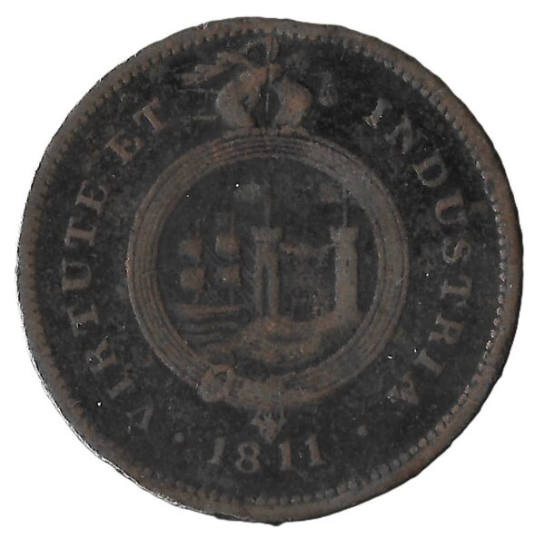 United Kingdow. 1811. 1 Penny Bristol and South Wales. Copper. F. 18.42g. N52514. C085. RI.55