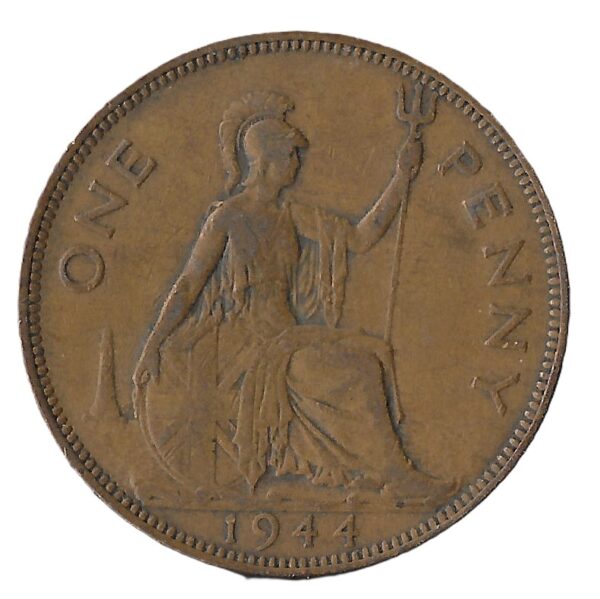 United Kingdom. 1844. 1 Penny - George VI with 'IND:IMP'. Bronze. F. 9.36g. KM845. C086. RI.55 (Copy)