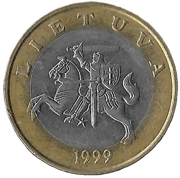 Lithuania. 1999. 2 Litai. Bimetallic. XF. 7.52g. KM112. C087. RI.6