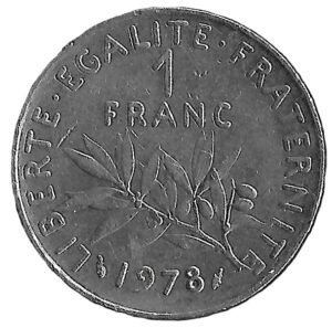 France. 1978. 1 Franc Signature "O. Roty". XF. 6.02g. KM925.1. C089. RI.2