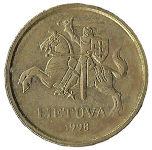 Lithuania. 1998. 10 Centu. Nickel Brass. XF. 2.61g. KM106. C095. RI.5