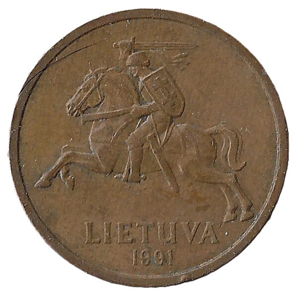 Lithuania. 1991. 20 Centu. Bronze. XF. 2.07g. KM89. C096. RI.8