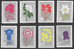 Romania. 1957 Mountain Flowers. Michel 1647-1654. Full set