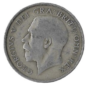 United Kingdom. 19221. 1 Shilling - George V 2nd type. Silver (.500). F. 5.54g. KM816a. C118. RI.6