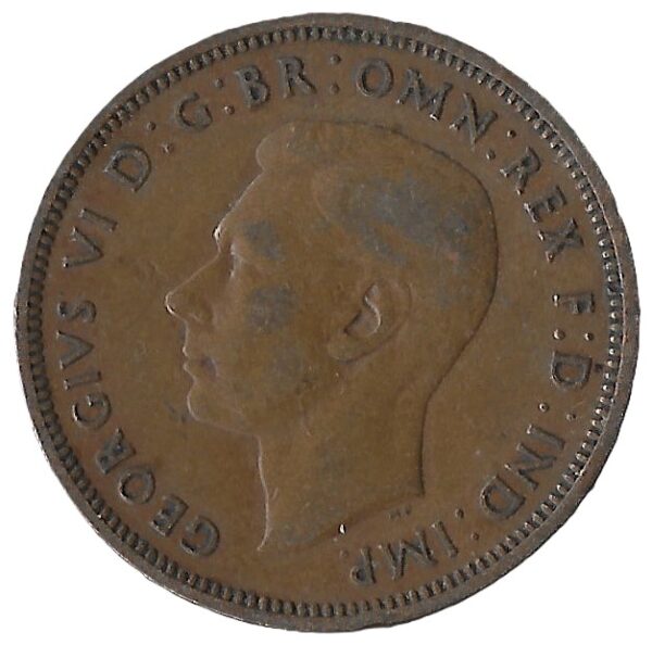 United Kingdom. 1947. ½ Penny - George VI with 'IND:IMP'. Bronze. XF. 5.71g. KM844. C133. RI.3