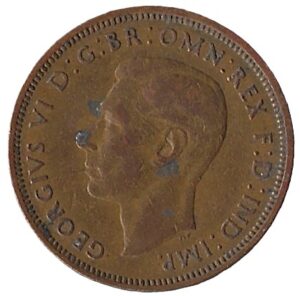 United Kingdom. 1945. ½ Penny - George VI with 'IND:IMP'. Bronze. XF. 5.46g. KM844. C126. RI.3