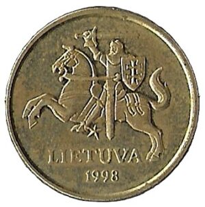 Lithuania. 1998. 20 centu. Nickel Brass. XF. 4.75g. KM107. C129. RI.5