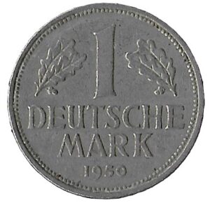 West Germany. 1950. 1 Deutsche Mark. Copper-Nickel. XF. 5.42g. KM110. C131. RI.2