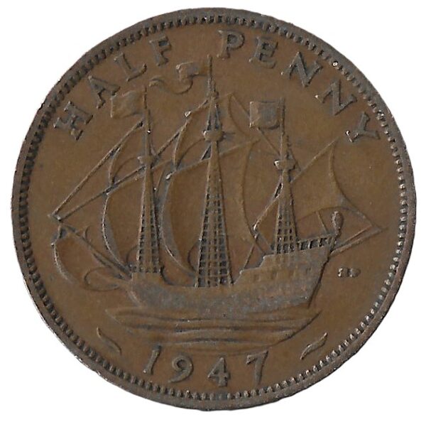 United Kingdom. 1947. ½ Penny - George VI with 'IND:IMP'. Bronze. XF. 5.71g. KM844. C133. RI.3