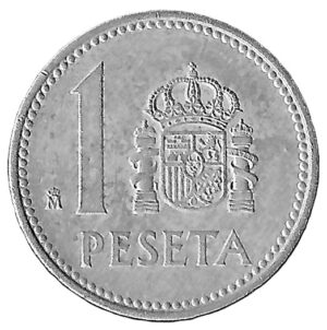 Spain. 1984. 1 Peseta - Juan Carlos Ia. Aluminium. XF. 1.21g. KM821. C135. RI.3