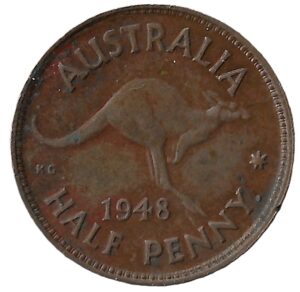 Australia. 1948. ½ Penny - George VI. Bronze. VF. 5.70g. KM41. C148. RI.6