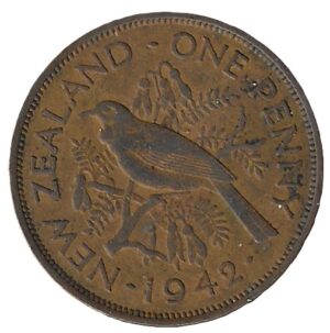 New Zealand. 1942. 1 Penny - George VI 1st type. Bronze. XF. 9.31g. KM13. C144. RI.6