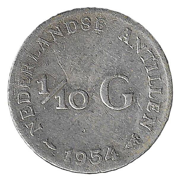 Netherlands. 1954. ⅒ Gulden - Juliana. Silver (.640). XF. 1.36g. KM3. C155. RI.8