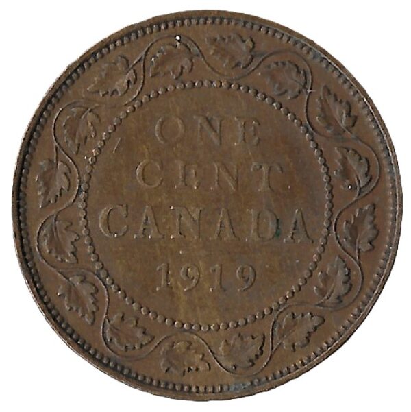 Canada. 1919. 1 Cent - George V with "DEI GRA". Bronze. XF. 5.61g. KM21. C167. RI.4