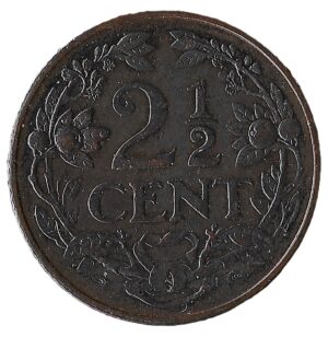 Netherlands. 1929. 2½ Cents Type III. Bronze. XF. 4.04g. KM150. C234. RI.7