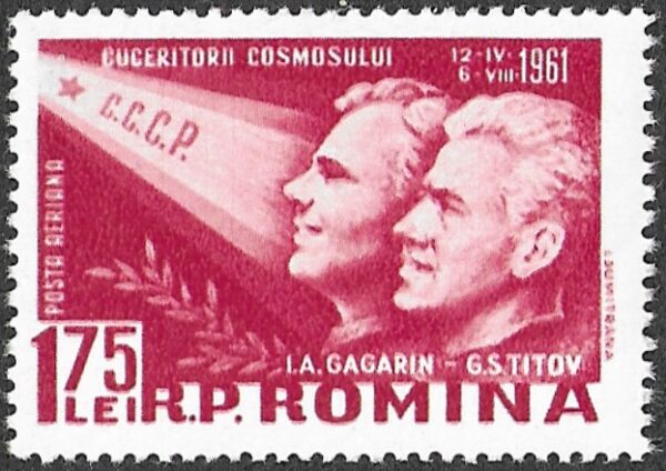 Romania. 1961 The 2nd Manned Soviet Space Mission. 1.75L. MNH. Mi1996