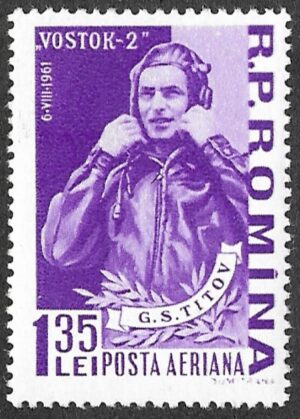 Romania. 1961 The 2nd Manned Soviet Space Mission. 1.35L. MNH. Mi1995