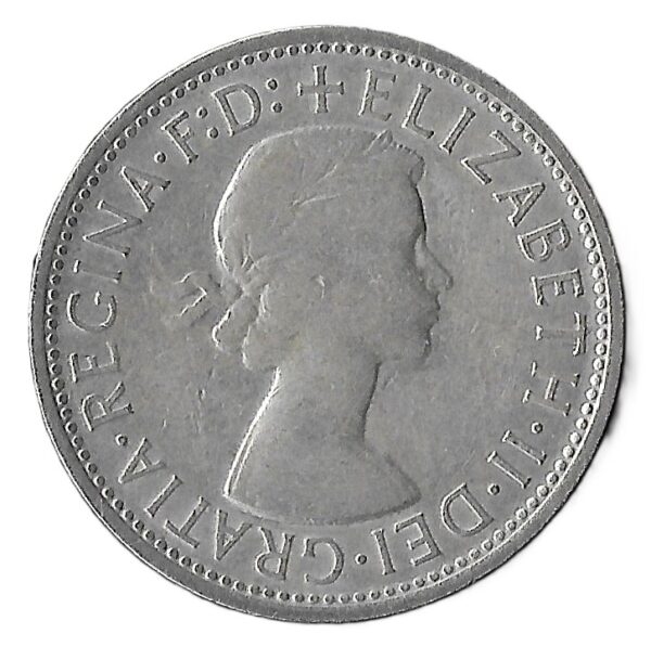 Australia. 1957. 1 Florin - Elizabeth II 1st Portrait. Silver (.500). XF. 11.30g. KM60. C249. RI.8