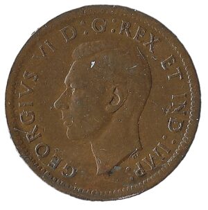 Canada. 1938. 1 Cent - George VI. Bronze. XF. 3.17g. KM32. C255. RI.3