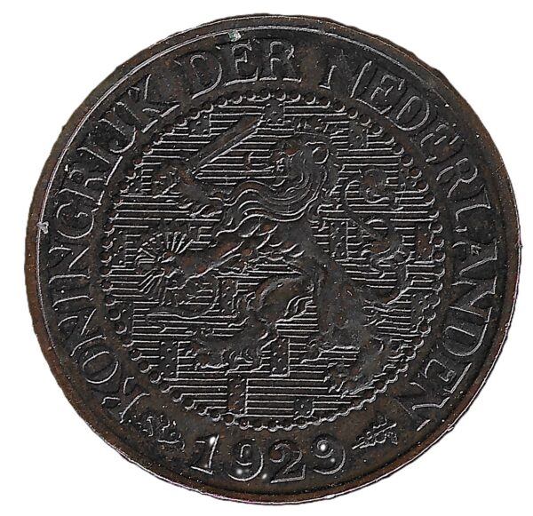 Netherlands. 1929. 2½ Cents Type III. Bronze. XF. 4.04g. KM150. C234. RI.7