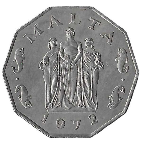 Malta. 1972. 50 Cents. Copper-Nickel. Unc. 13.48g. KM12. C226. RI.6