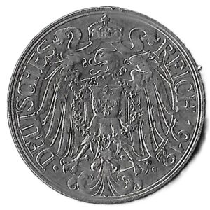 Germany. 1912. 25 Pfennigs - Wilhelm II. Nickel. Unc. 4.07g. KM18. C223. RI.10