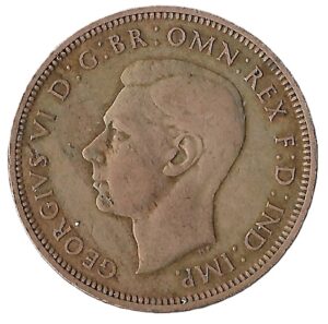 United Kingdom. 1940. ½ Penny - George VI. Bronze. VF. 5.70g. KM844. C247. RI.3