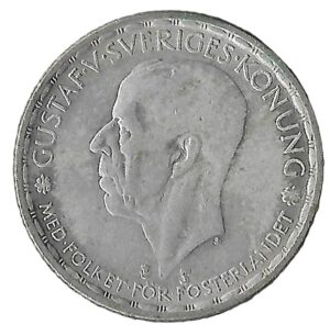 Sweden. 1945. 1 Krona - Gustaf V. Bullion (0.400 silver). VF. 7.01g. KM814. C224. RI.6