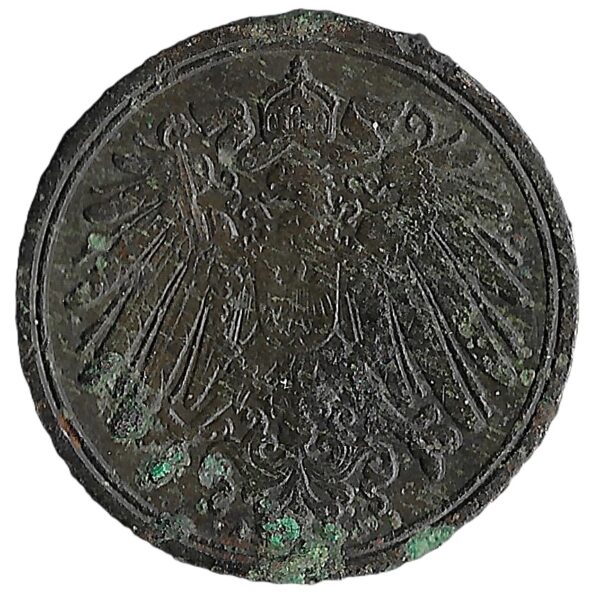 Germany. 1892. 1 Pfennig - Wilhelm II type 2 - small shield. Copper. F. 1.95g. KM10. C240. RI.4