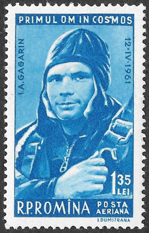 Romania. 1961 Yuri Gagarin, 1934-1968. 1.35L. MNH. Mi1962